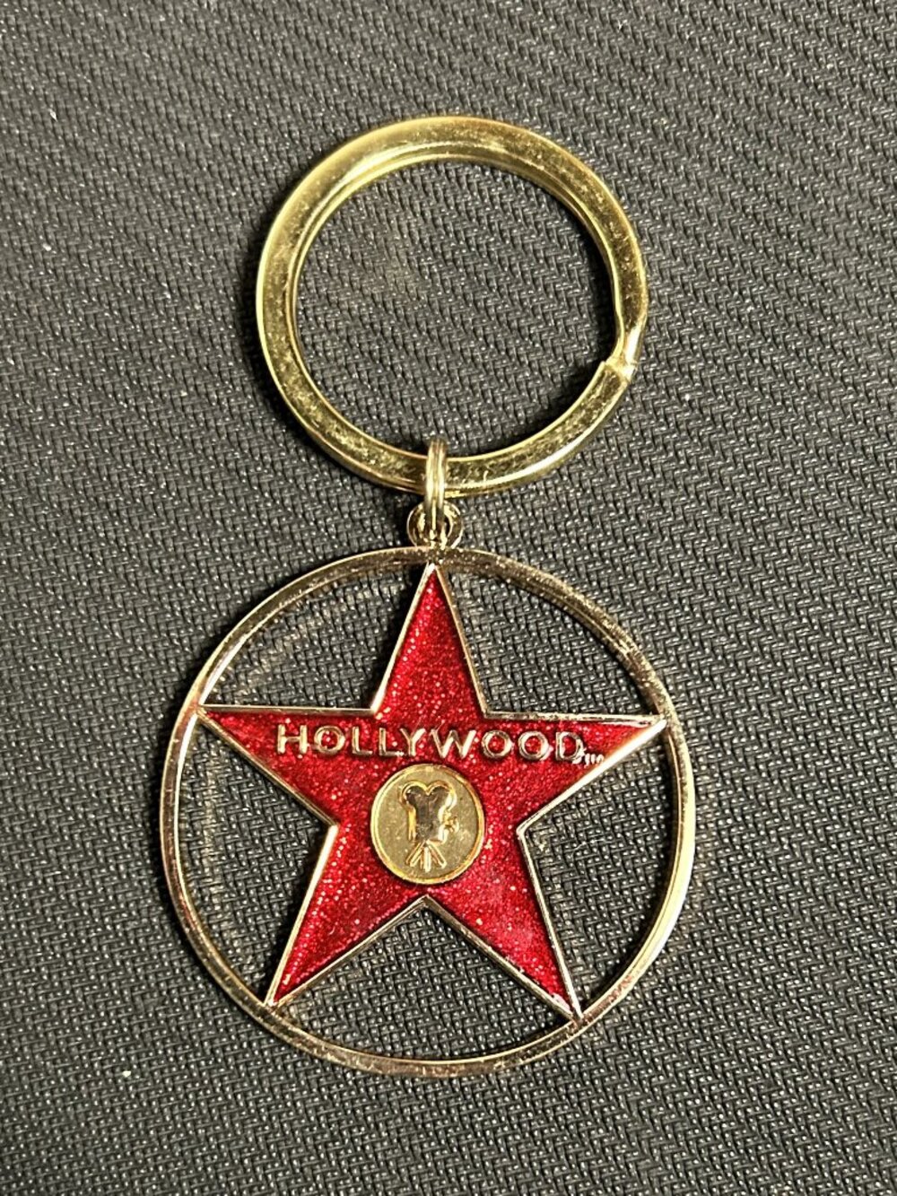 Official Hollywood Walk of Fame Red Glitter Star Gold Keychain & Bag Charm
